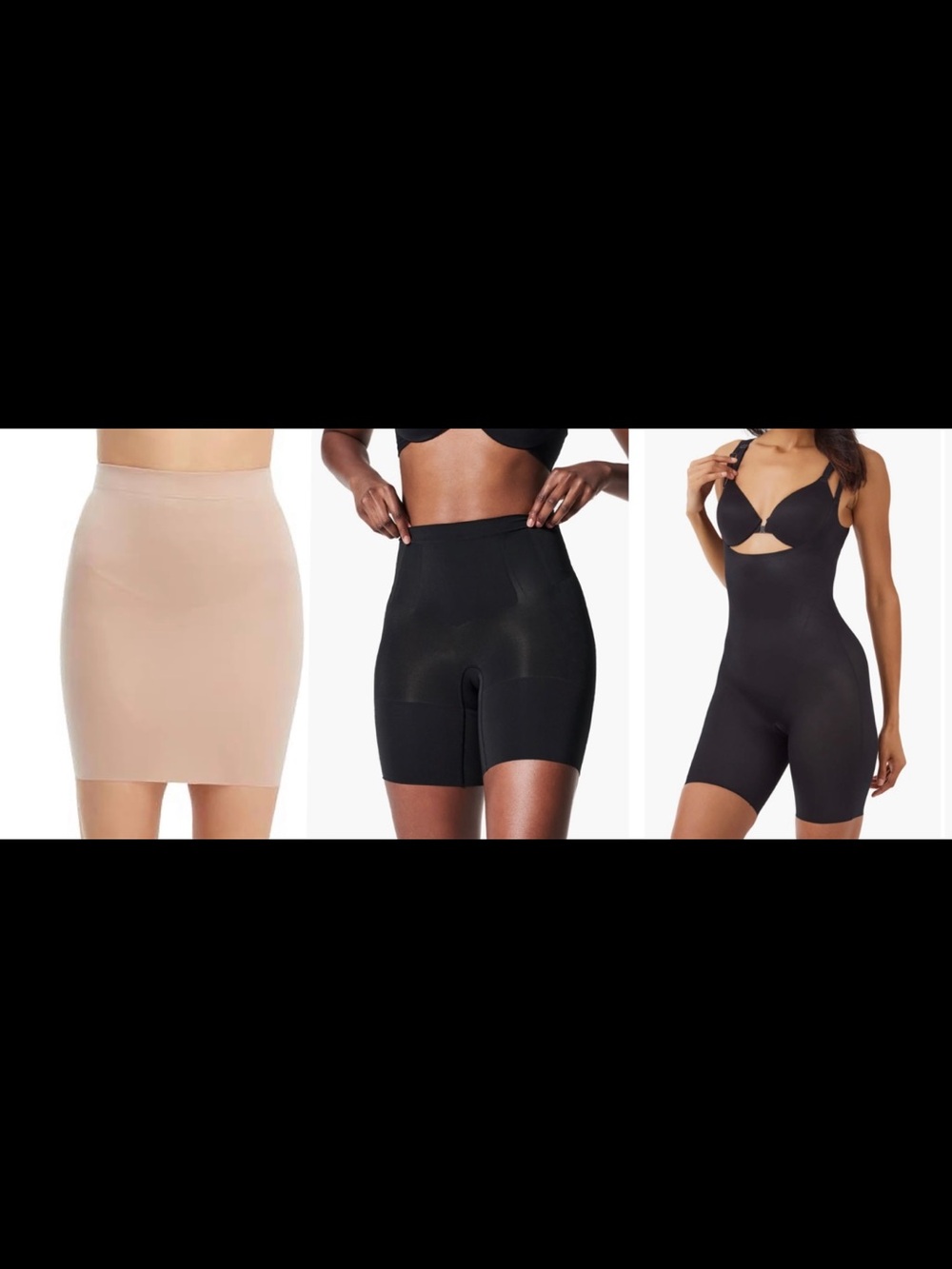 3 pack SPANX Dual-Color Shaping Set — Black & Nude